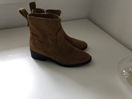 Zara Wildleder Stiefeletten Cognac 38- 38,5
