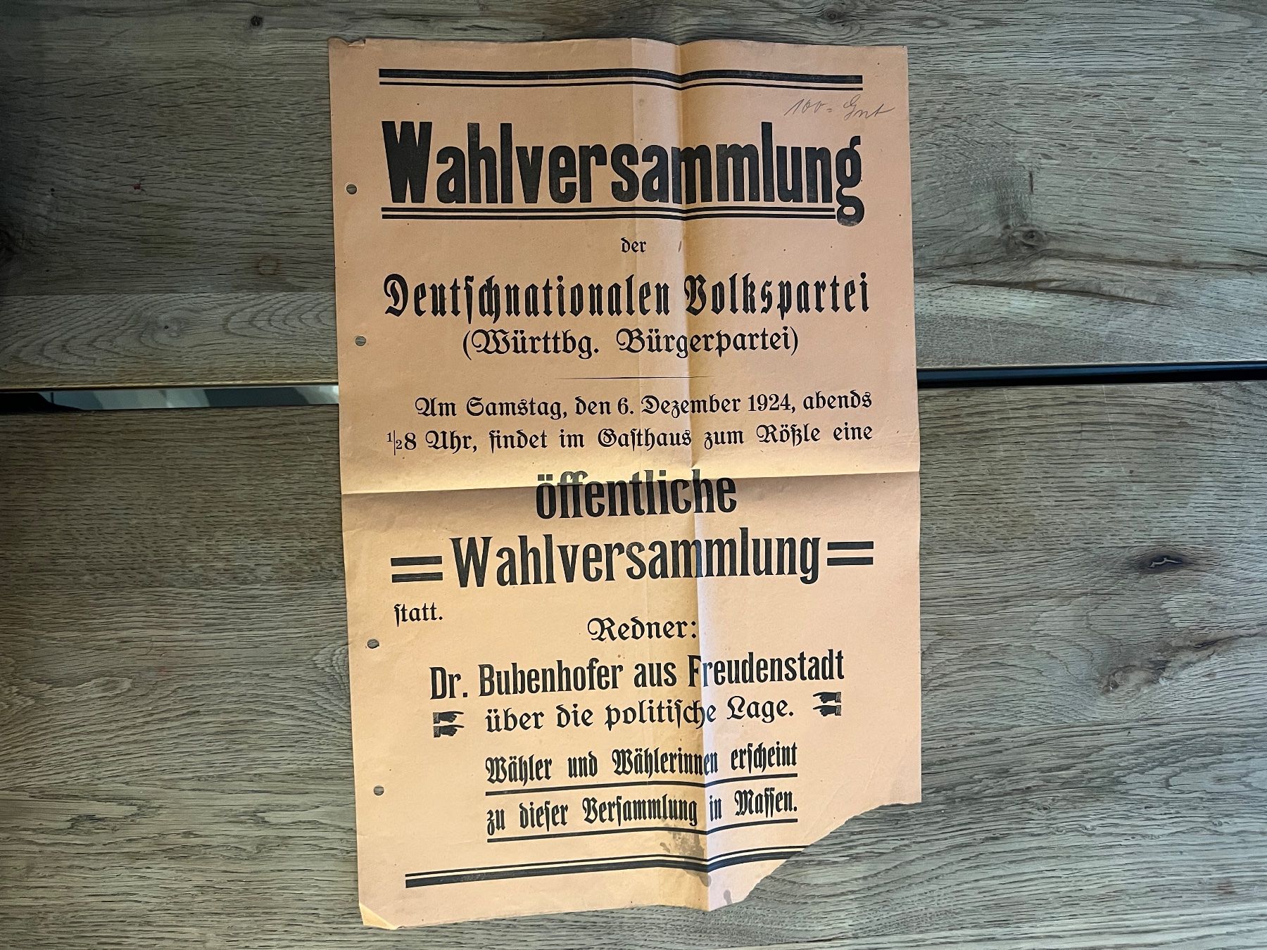 Poster & Bilder: Historisches Plakat Wahlkampf 1924 Schweiz – Gebraucht aus Hermetschwil-Staffeln von militaria-schweiz