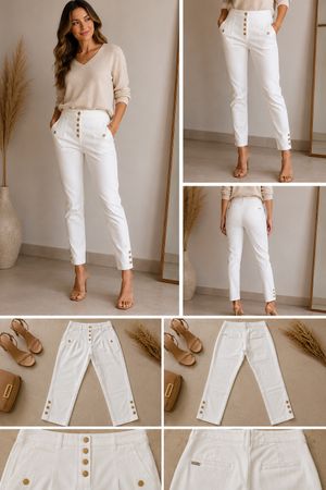 Pantalon blanc élégant Cristina Gavioli Collection