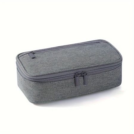 Grosses Schüler Etui Federmäppchen Grau Neu