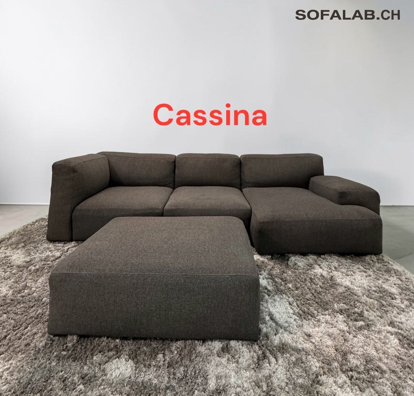 Cassina Divani: Cassina Mex Cube Grau Sofa von Piero Lissoni – Usato da Fehraltorf venduto da Sofalab.swiss