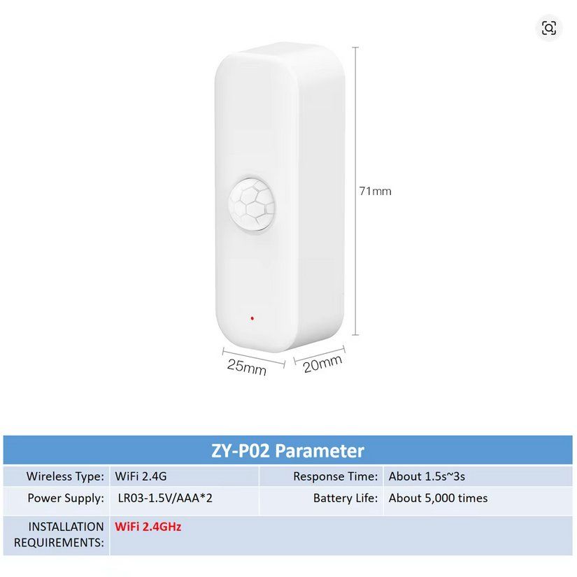 Sistemi d'allarme: Tuya Smart PIR Motion Sensor Wi-Fi – Nuovo e nell'imballaggio originale da Sugiez venduto da nunorbatista