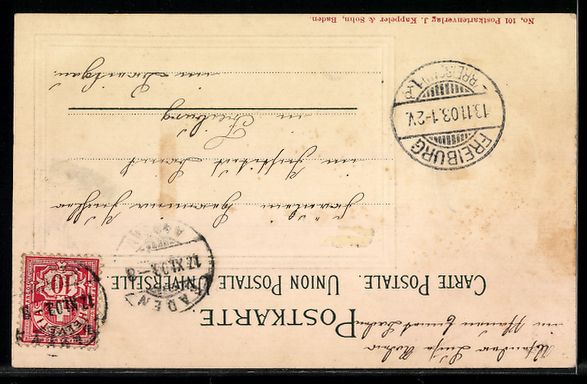 Cartoline postali: Litho Baden, Schloss, Blütenzweig, Pass – Usato da Berlin venduto da bartko-reher 1