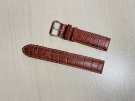 Braunes Uhrenarmband  Kroko Optik, 20 mm, Neu!