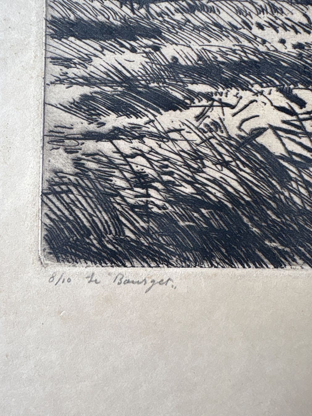 Incisioni: Gravure originale signée Aurèle Barraud, "le Bourget" – Usato da peseux venduto da renaudloda 1