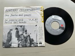 ADRIANO CELENTANO rare Single Kult Una festa sui pratti Ital