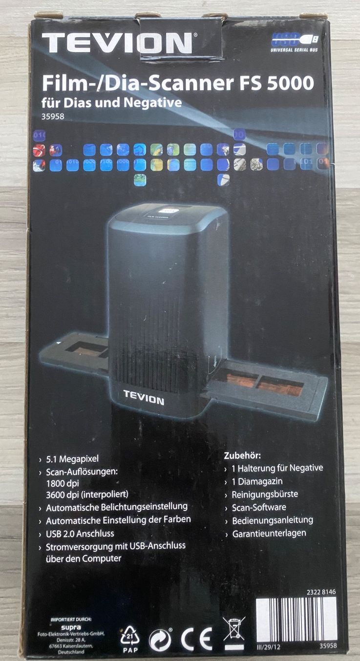 Scanner: Tevion FS 5000 Film-/Dia-Scanner – Usato da Zürich venduto da Kloeschen78