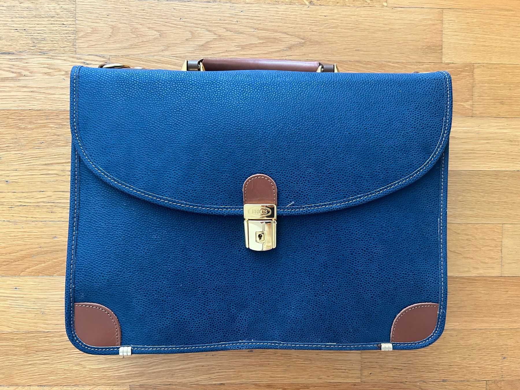 Brics Borse: Brics laptop bag - blue suede – Usato da Zürich venduto da SMDE