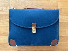 Brics laptop bag - blue suede