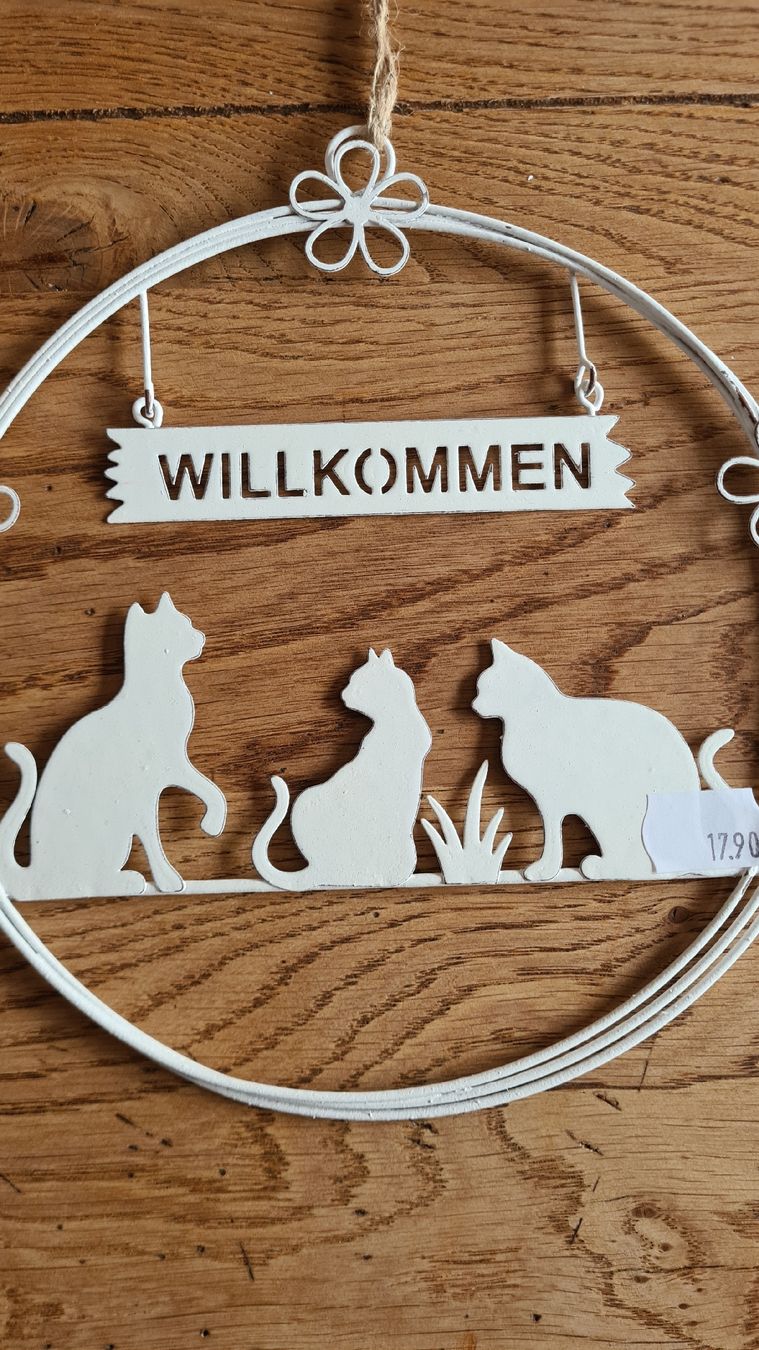 Alle Dekorationen: Shabby- chic Willkommen  mit Cats  – Neu und originalverpackt aus Böttstein von decodor-angi 1