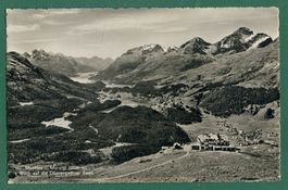 Muottas Muragl, Blick auf Oberengadiner Seen, 1942, gelaufen