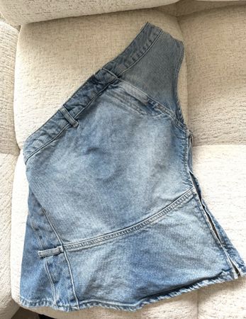 Zara One Shoulder Denim Top – Asymmetric Peplum Corset Style