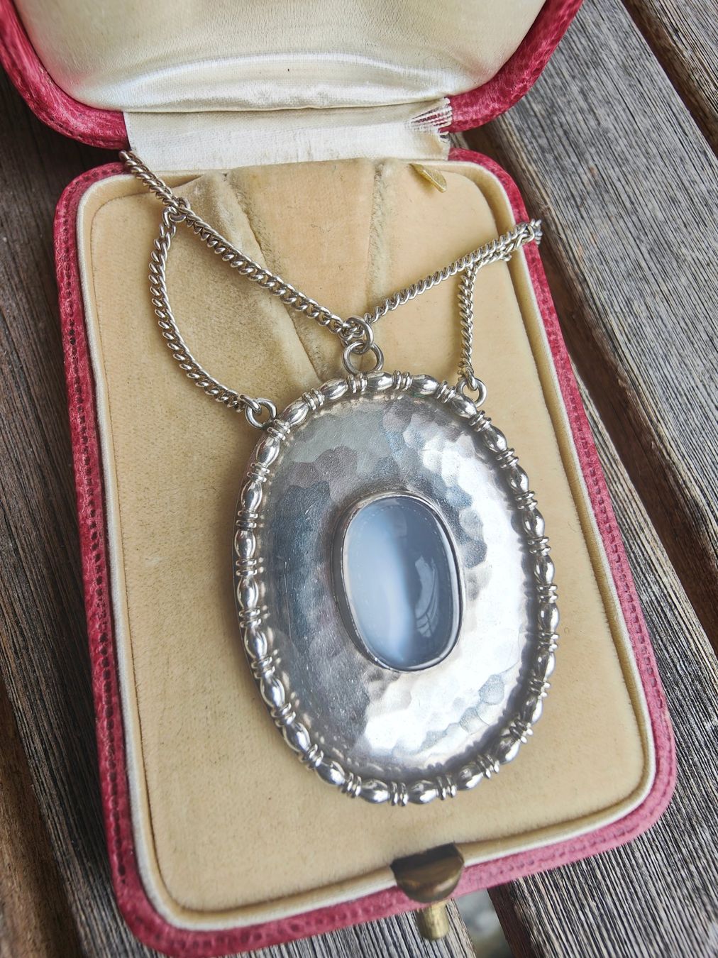 Catenine: Antike Jugendstil Mondstein Silber Halskette Collier – Usato da Schwyz venduto da chopaya 7