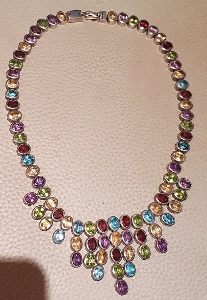 Ketten: Multi Edelstein Halskette / 925 Sterling Silber – Neu (gemäss Beschreibung) aus Unterentfelden von LookoutMt 3