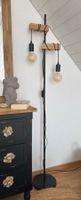 Industrial Stehlampe Holz/Metall inkl. Glühbirne