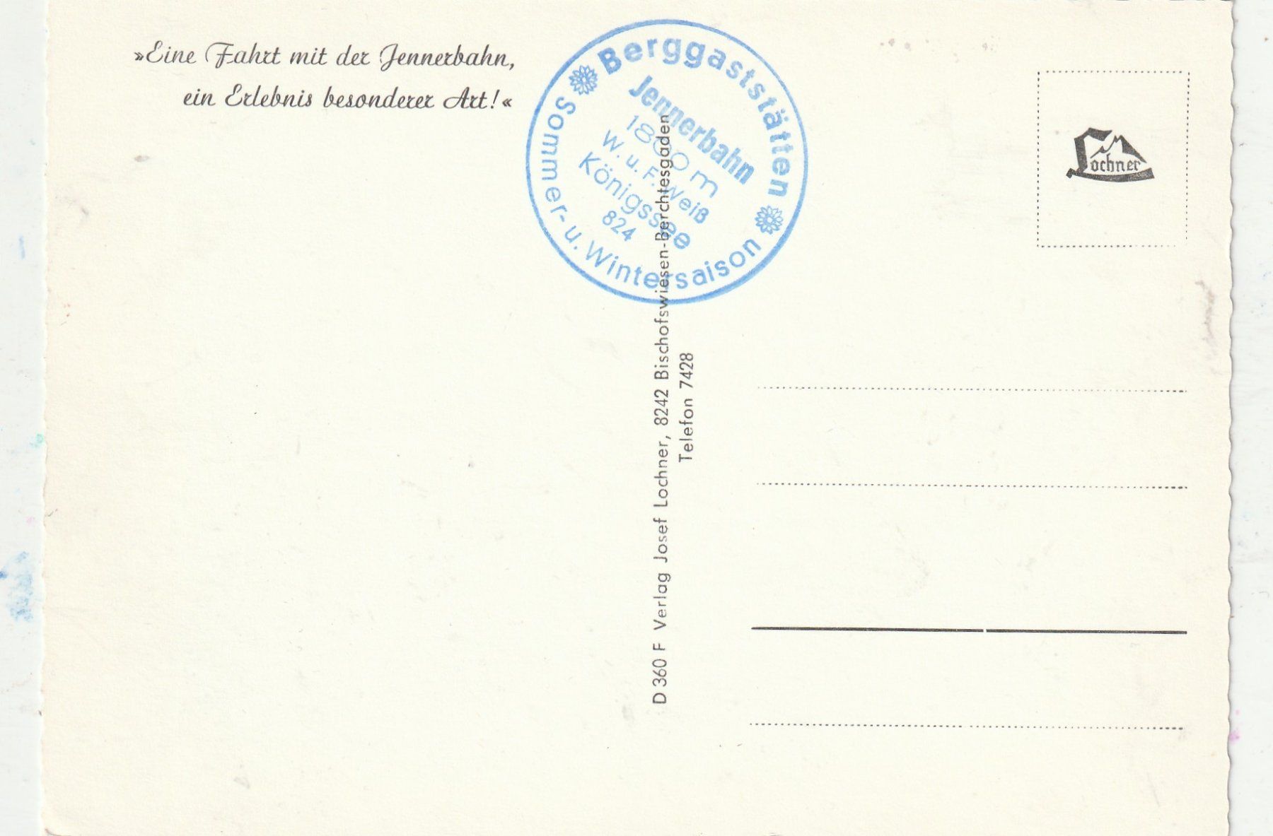 Cartes postales: Jennerbahn  Berchtensgaden – D'occasion à Lumbrein par made02 1