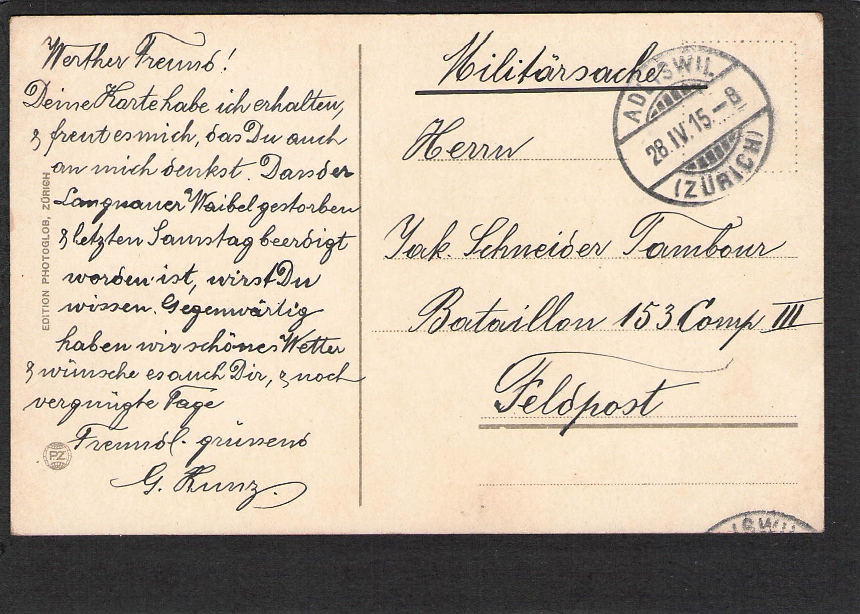 Cartes postales: AK- Trachten , 1915 – D'occasion à Reichenburg par Pipo-67 1