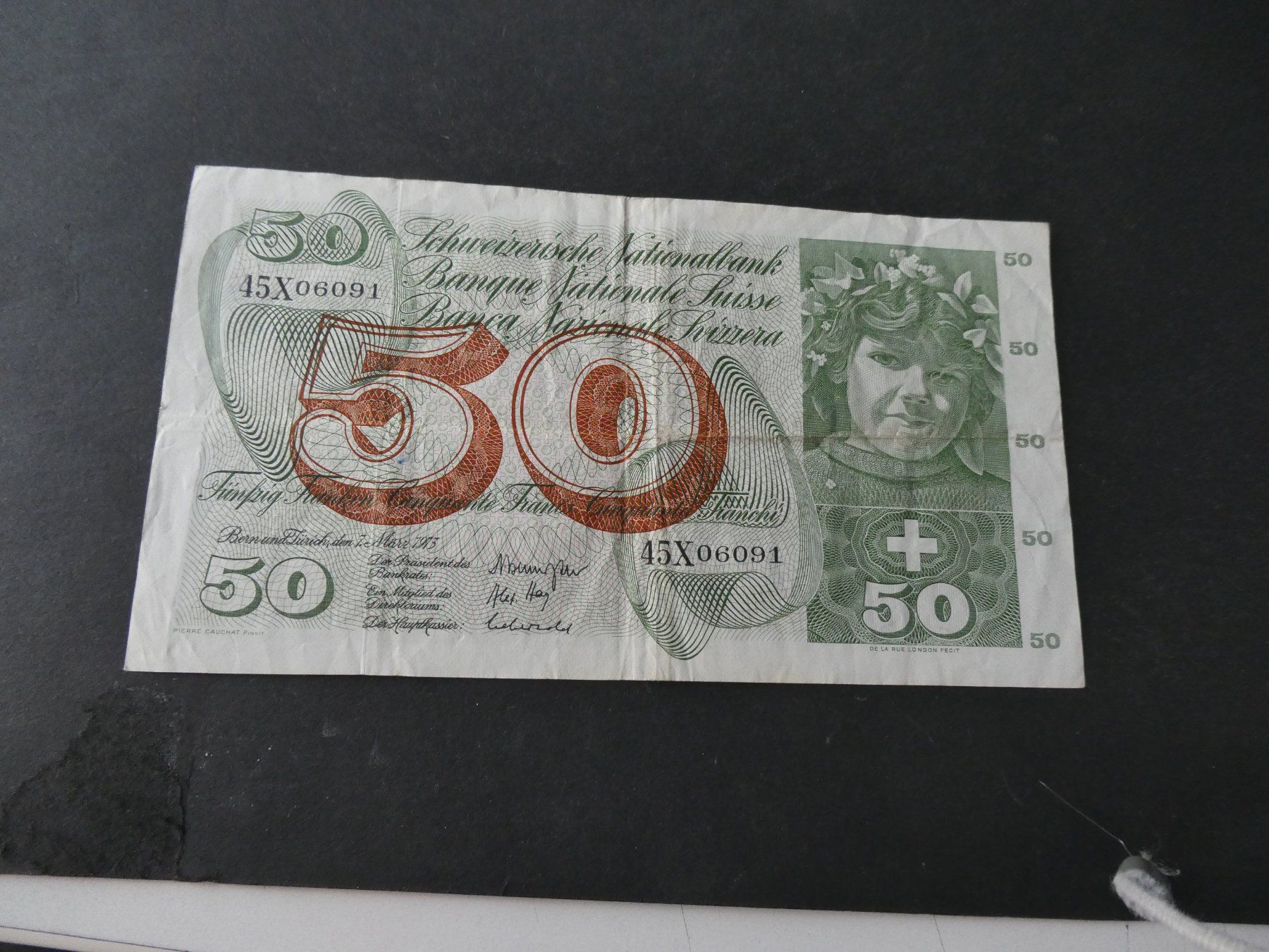 Billets de banque: Schweiz 1973,  50 Franken – D'occasion à Hinterforst par Rohusri