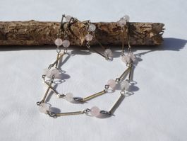 Feine Vintage Kette mit Glasperlen, 50er Jahre, 76cm