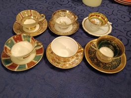 6 Vintage Sammeltassen mit Untertassen – versch. Hersteller