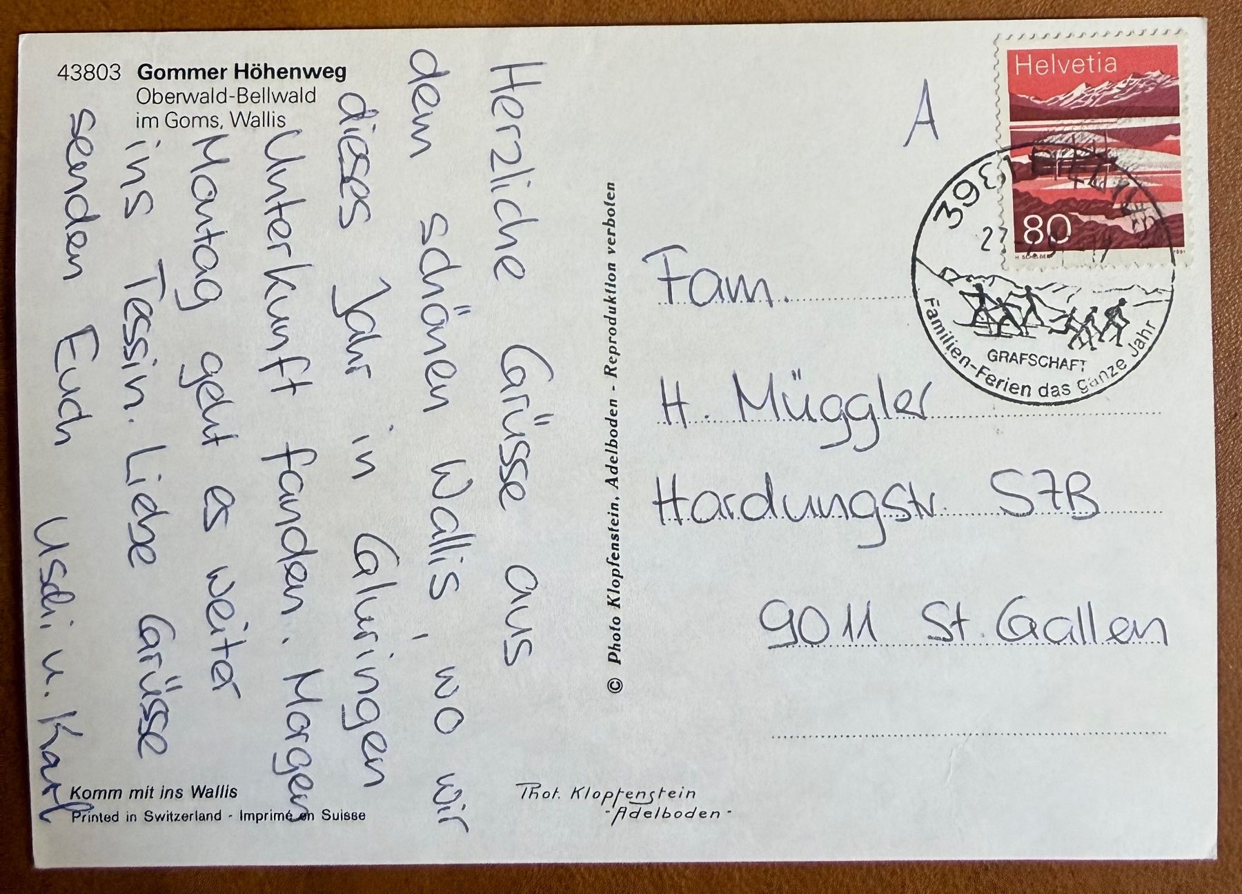 Cartoline postali: Gommer Höhenweg - Multivue 1970 – Usato da Lutry venduto da Ediego 1