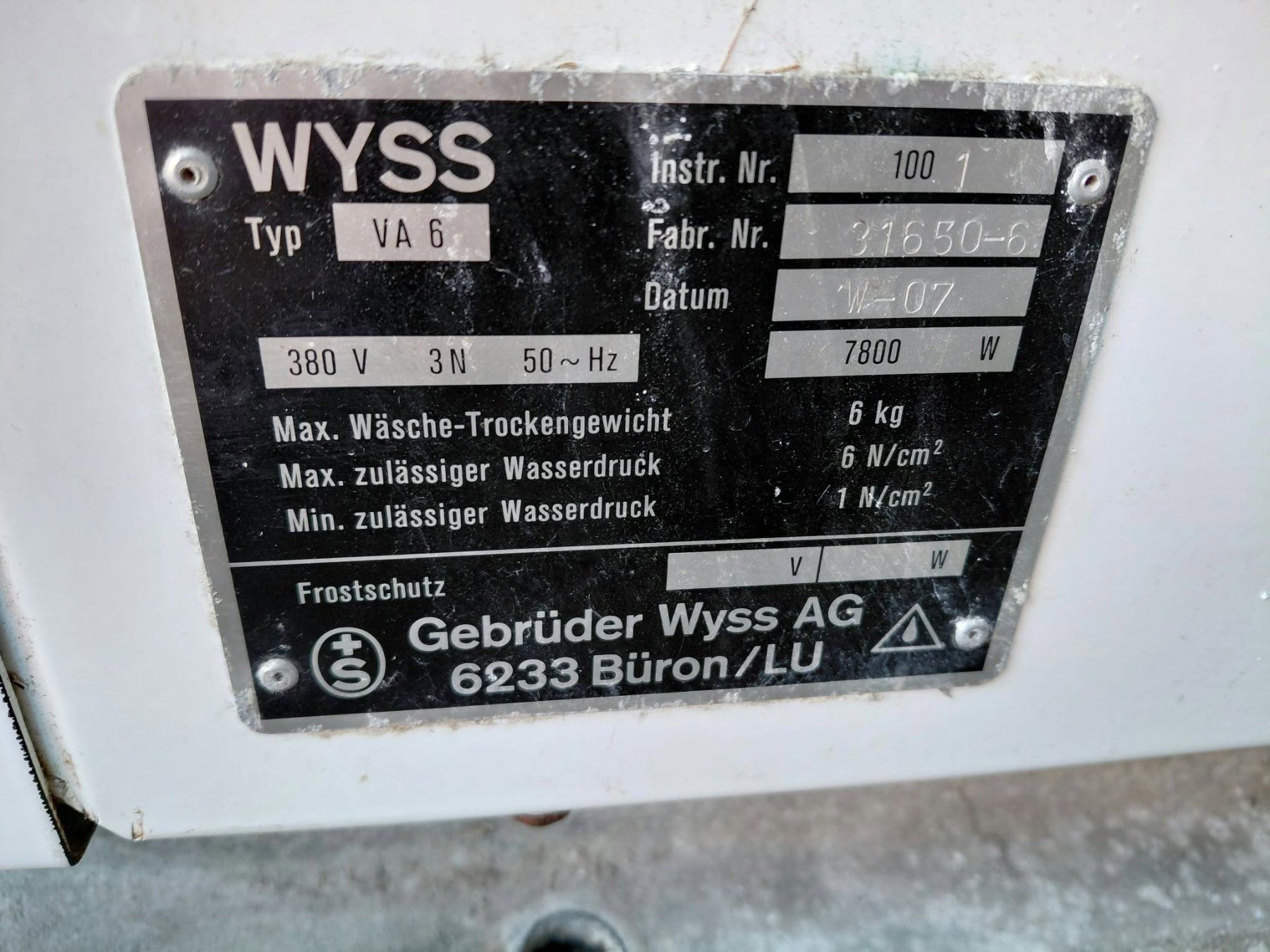 Wyss Waschmaschinen: Waschmaschine Wyss Mirella Universal 2000 – Gebraucht aus Geuensee von Hugentobler12345 4