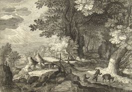 Aegidius Sadeler (1570–1629) Kupferstich Landschaft um 1600