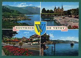 Souvenir de Vevey, 1968, Mehrbilderkarte, gelaufen