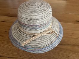 Wie NEU! Sommerhut, Sonnenhut Damen mit Band gestreift S/M
