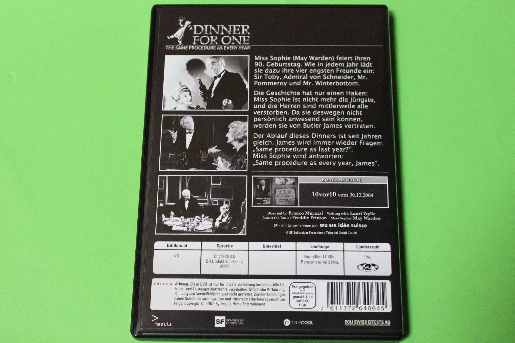 Tutti i DVDs: DINNER FOR ONE oder DER 90. GEBURTSTAG KULT-DVD – Usato da Tübach venduto da JamesStone 2