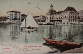 NEUCHÂTEL - Port et Hôtel des Postes - 1905