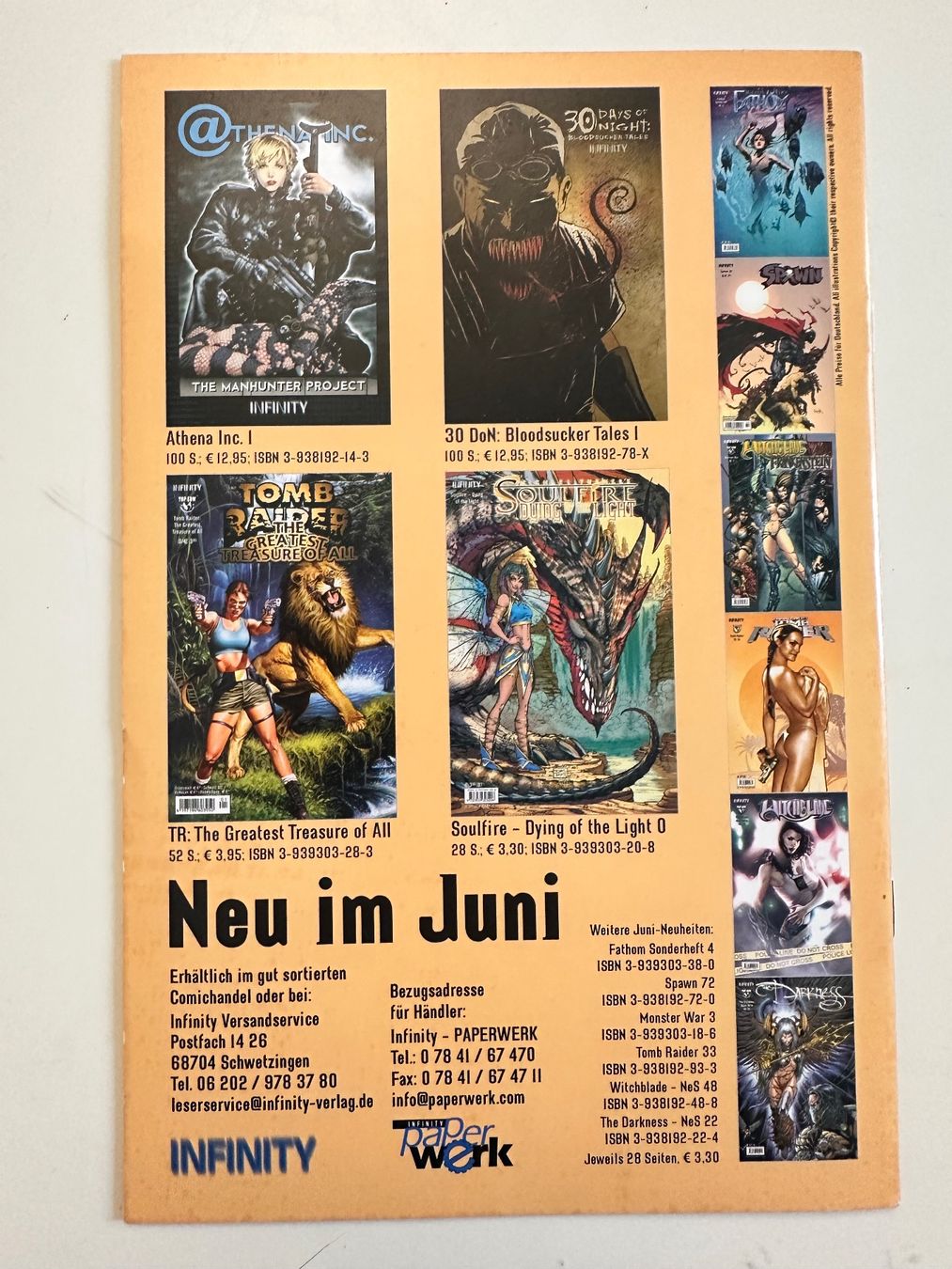 Fumetti: WITCHBLADE VS FRANKENSTEIN - MONSTER WAR 3 -  INFINITY – Usato da Münsingen venduto da Ganjam 2
