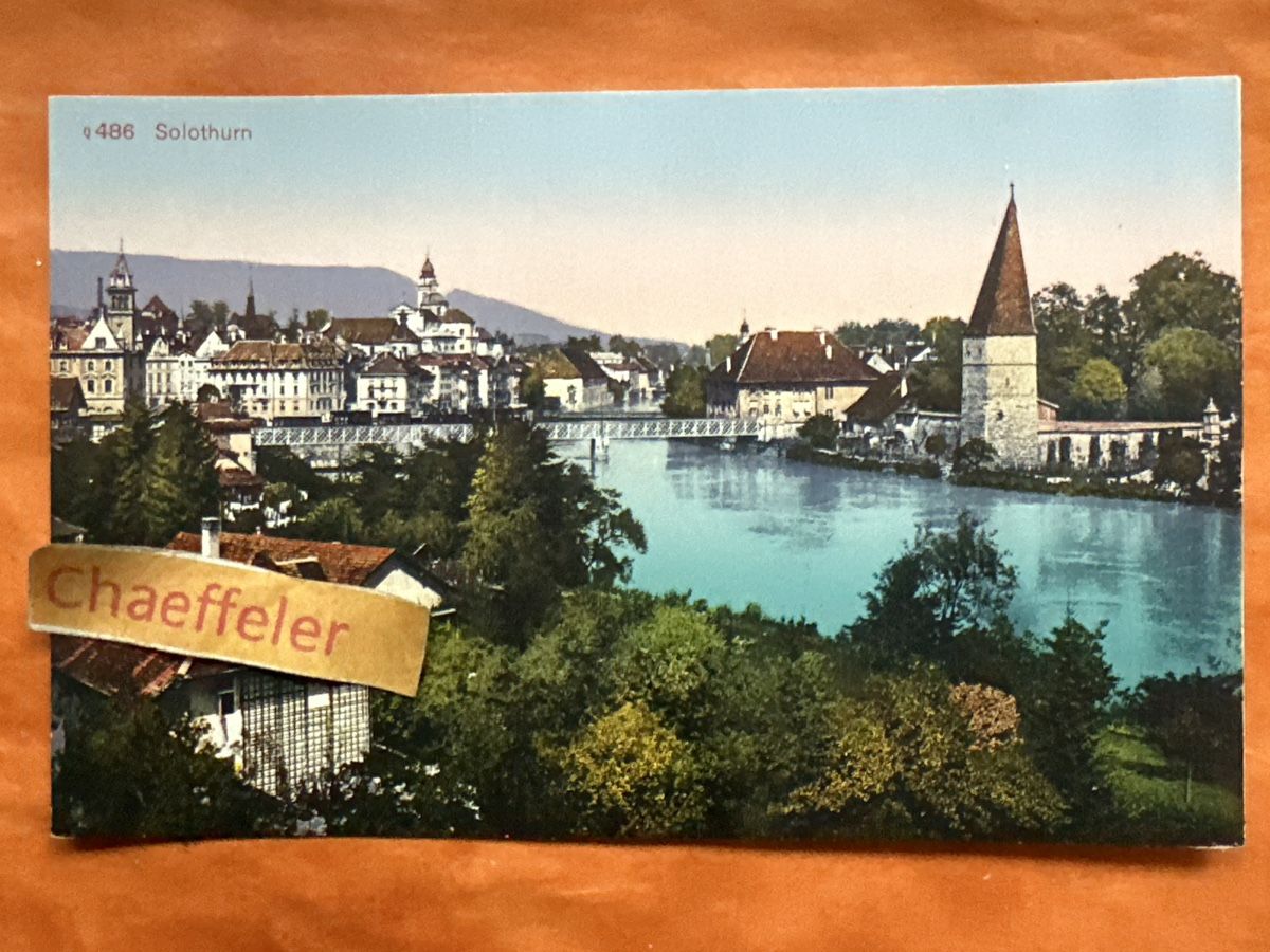Cartoline postali: Alte Ansichtskarte Solothurn mit Aare – Usato da Zürich venduto da Chaeffeler