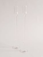 2 mundgeblasene Schnapsgläser Skulpturales Glas design