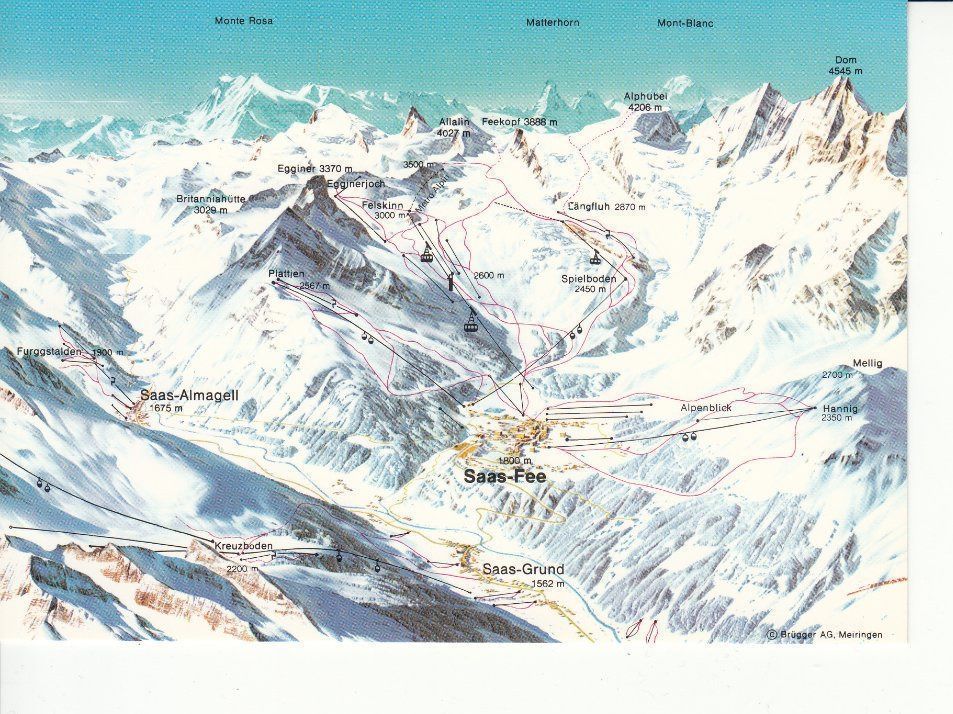 Cartes postales: Saas Fee 3 um 1995 – D'occasion à Bürglen TG par StampGraf