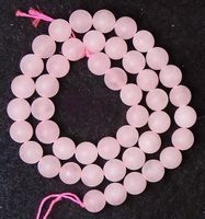 1 Strang natürliche matte Rosenquarz Perlen 8 mm