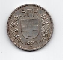 (1494) CH, 5 Franken 1924, vz, Tell