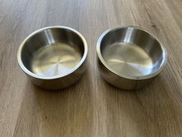 2er Set Edelstahlnäpfe für Haustiere
