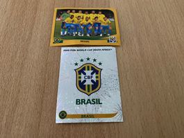 Panini Brasilien + Wappen WM Südafrika