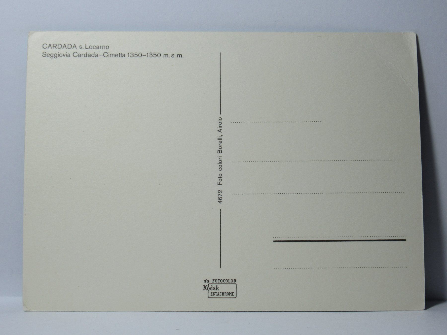 Ansichtskarten: Cardada s. Locarno , Sesselbahn – Neu (gemäss Beschreibung) aus Grenchen von Bluemchen1900 1