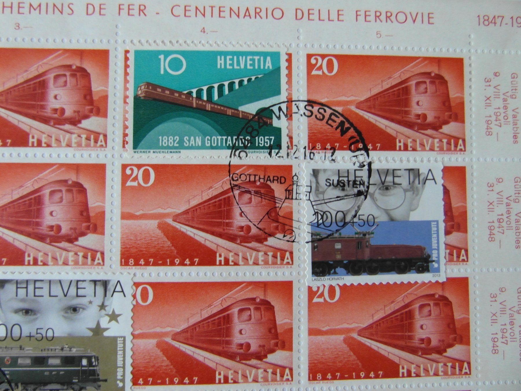 Tutti i francobolli: Bogen 100 Jh Eisenbahn Gotthardschnellzug  +  8 BM Gottardo – Nuovo (secondo la descrizione) da Niederrohrdorf venduto da leni29 2