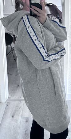 Calvin Klein Kapuzenpullover Kleid Grau Damen Gr. L