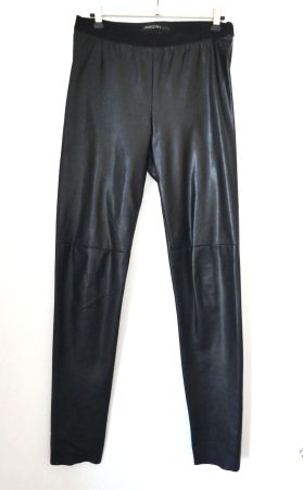 MARCCAIN schwarze Kunstleder Hose Leggings Stretchbund N3/38