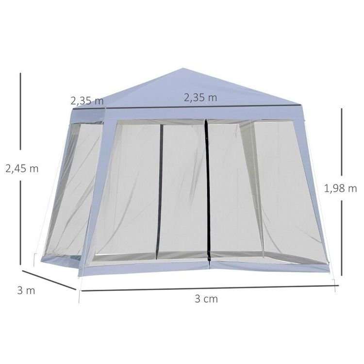 Pavillon + Partyzelt Grau 3 x 3 m Mückenschutz Kaufen auf