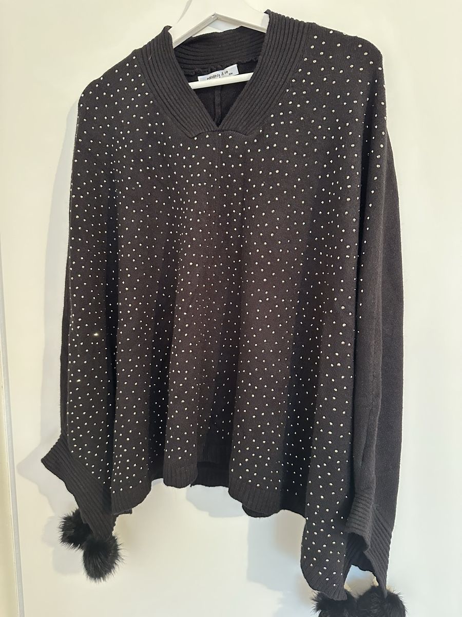 Sonstige Damenmode: WUNDERSCHÖNER PONCHO-NEU-GLITZERSTEINE-SCHWARZ – Neu (gemäss Beschreibung) aus Baar von hasenfrau15 2