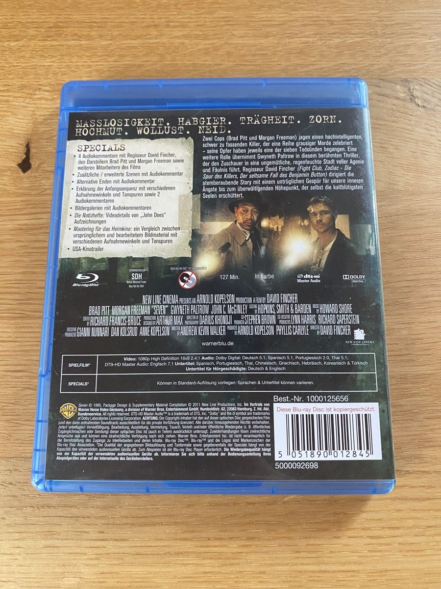 Tutti i DVDs: Sieben (Seven) / Bluray / Brad Pitt – Usato da Herzogenbuchsee venduto da Christen3 1
