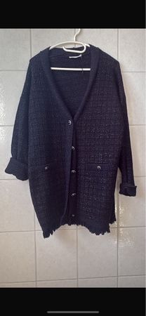 Dunkelblaue Strickjacke / Cardigan, Grösse S