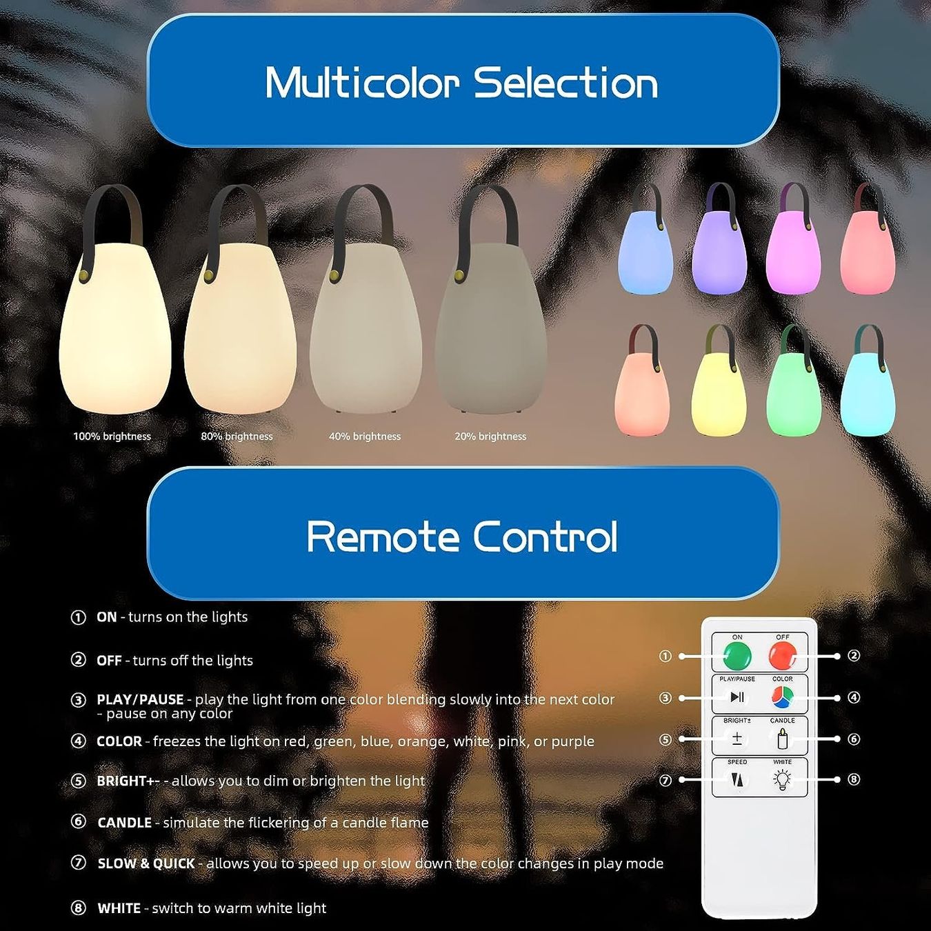 Lampade: 8 Farben Dimmbar Tischleuchte – Nuovo e nell'imballaggio originale da Nuglar venduto da SaleRitter 3