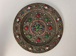 Teller Mandala Tibet oder Nepal Vishnu 19. Jahrhundert