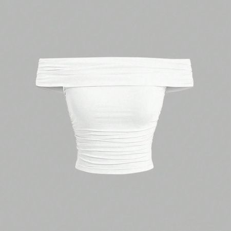 Women's White Crop-top